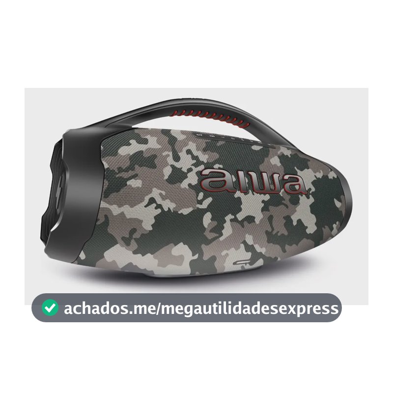 Caixa de Som Boombox Plus AIWA BBS-01-BG 200W Bluetooth 30H IP66 USB Cinza