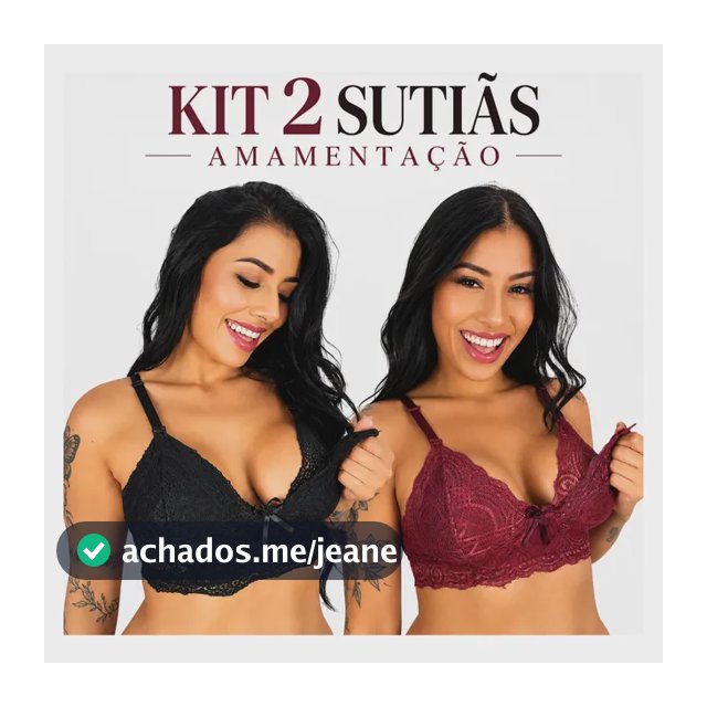 Kit 2 Sutiã Amamentação Renda Sem Bojo Reforçado Pós Parto