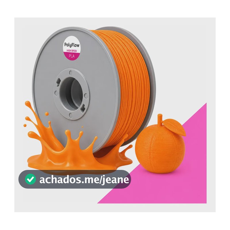 Filamento 3d Pla 1,75mm Polyflow 1kg - Premium High Speed Laranja
