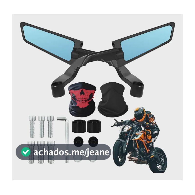 Retrovisor Esportivo Com Asa Corta Vento Stealth Aerodinâmic