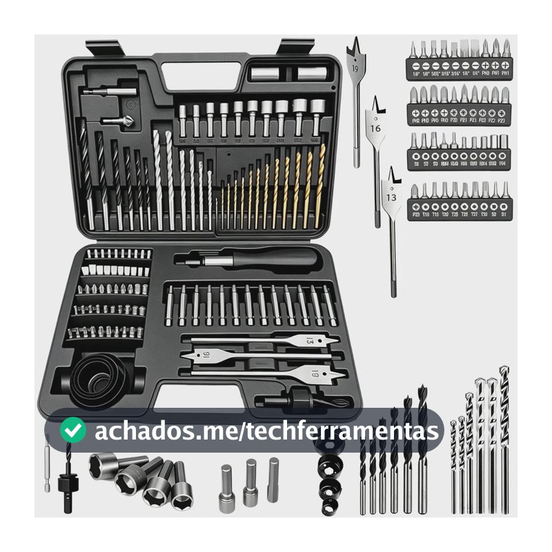 Kit de Brocas Naisieka ZT111 Para Parafusadeira, Furadeira e Impacto Com 111 Peças Para Madeira, Concreto e Metal