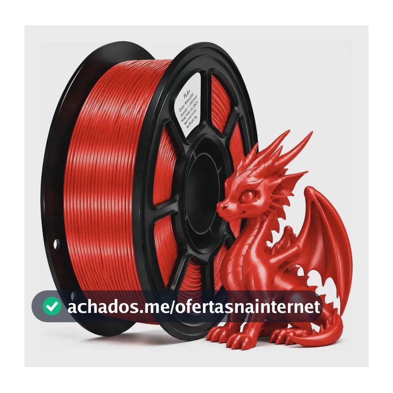 Filamento Pla + Silk Premium 1,75mm 1kg Para Impressora 3d Vermelho