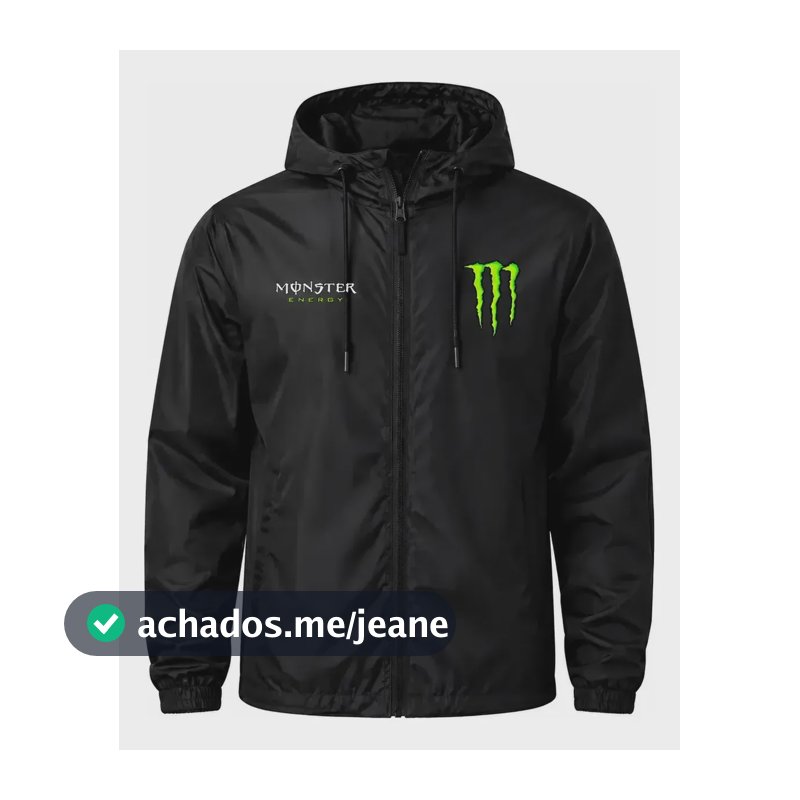 Jaqueta Corta Vento Impermeável Monster Unissex Sportivo Top Preto M