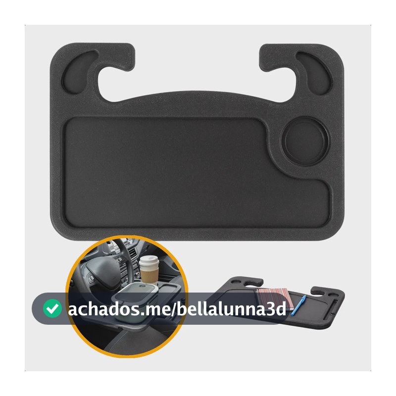 Mesa Bandeja Suporte Volante Carro Multiuso Laptop Refeição Preto