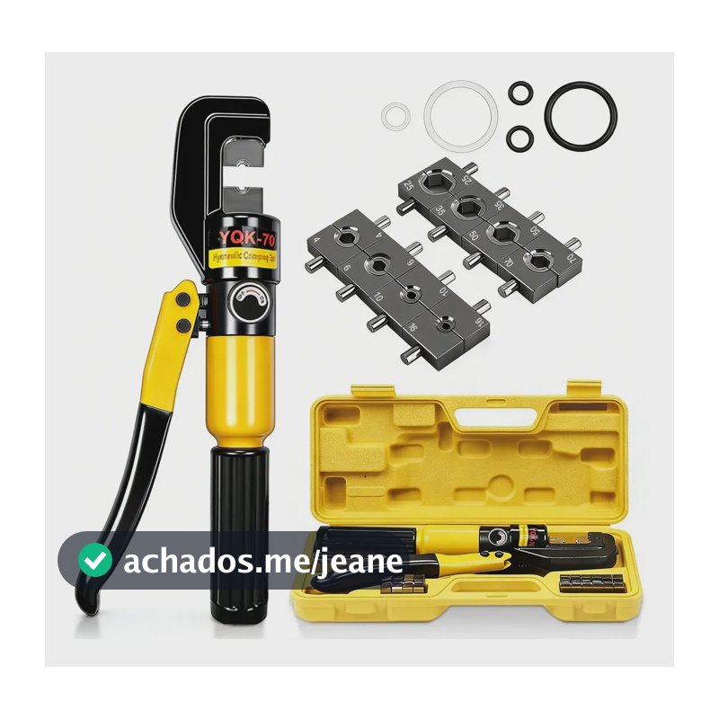 Alicate Crimpador Hidráulico Prensa Terminal Crimper 4-70mm Amarelo