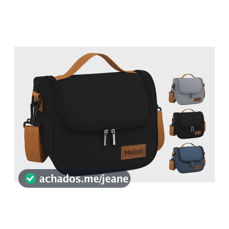 Bolsa Térmica Preto Meimi Amores Lancheira Nylon Reforçada