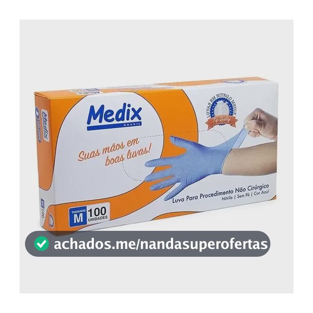 Medix Luva Nitrilica Azul S/pó Nitrila