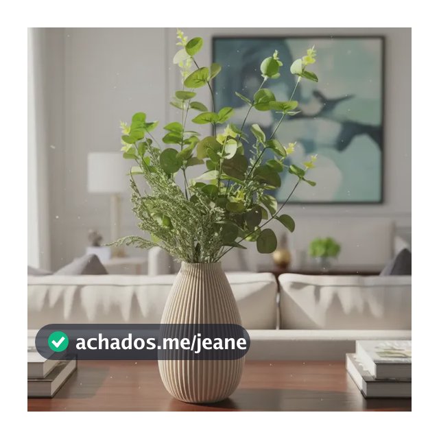 Vaso Decorativo Moderno Com Arranjo Eucalipto Artificial