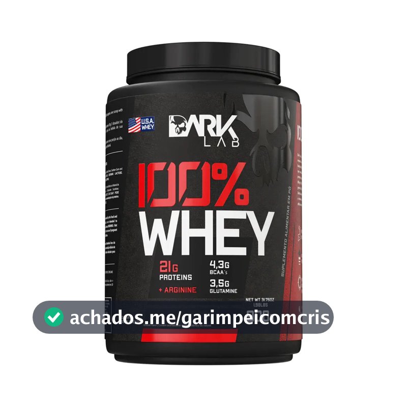 100% Whey Protein 900g Sabores - Dark Lab Sabor Morango