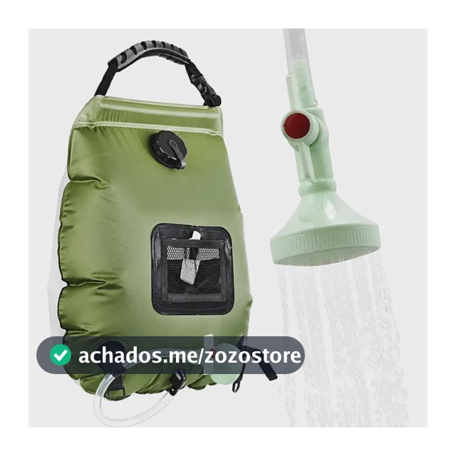Chuveiro Saco Bolsa 20 Litros Por Aquecimento Solar Camping Verde