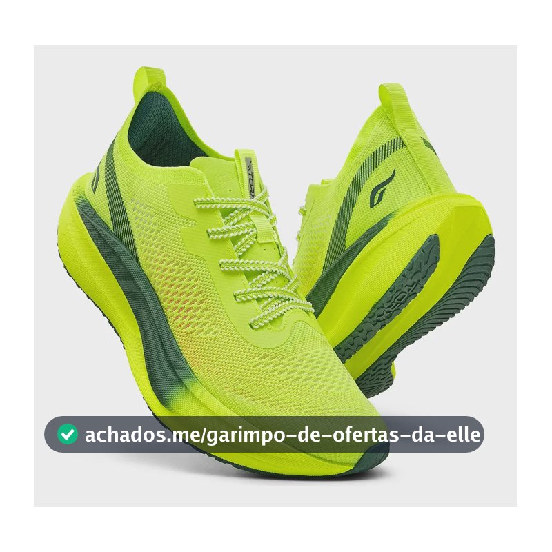 Tênis Corrida Feminino Torx Placa Propulsão Alta Performance Verde Liso 40 Br