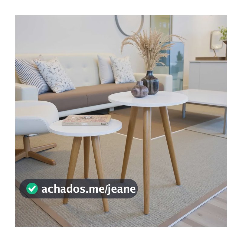Mesa De Apoio Redonda Canto Pe Palito Porta Quadro Objetos Cor Mesas Laterais Branca
