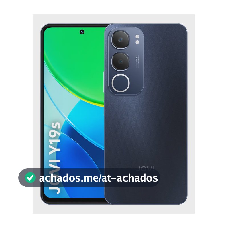 Smartphone Jovi Y19s 256gb, 4GB + 4GB RAM Expansível, Câmera 50mp, Bateria 5500mah, Carregamento 15w, Tela 90hz - Preto Safira