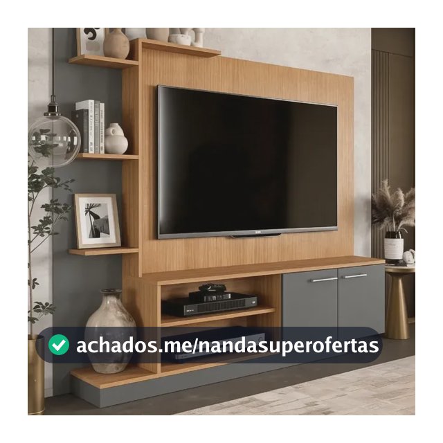 Rack Estante Para Tv Com Painel De Até 65 Havana Para Sala De Estar Moderna Cinema - Blue Moby