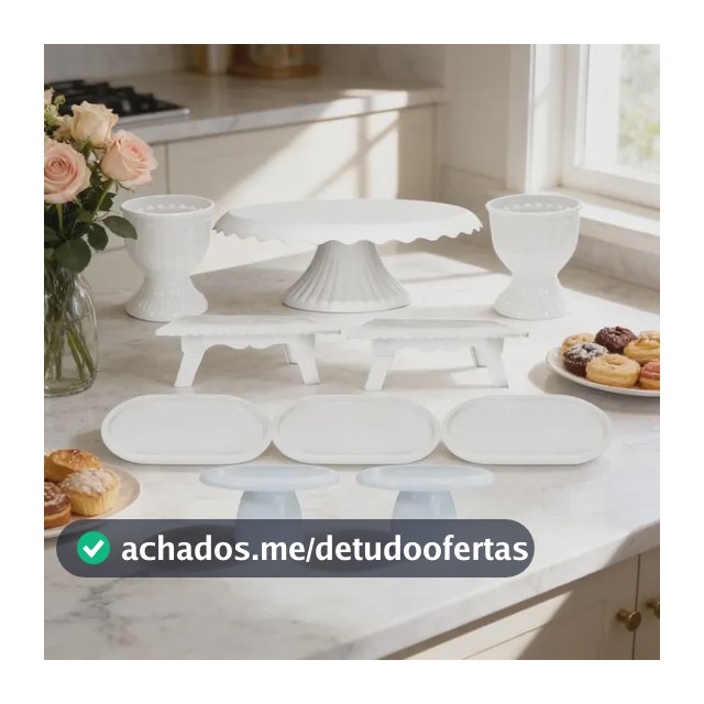 Kit Festa 10 Peças Boleiras Bandejas Mesinhas Vasos Minicake