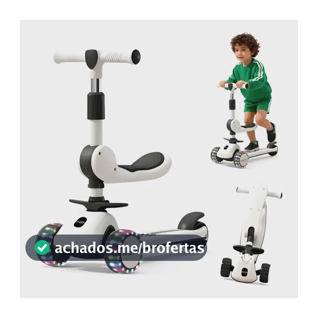 Patinete Infantil 3 Rodas Com Luz Led Menino Menina 40 Kg