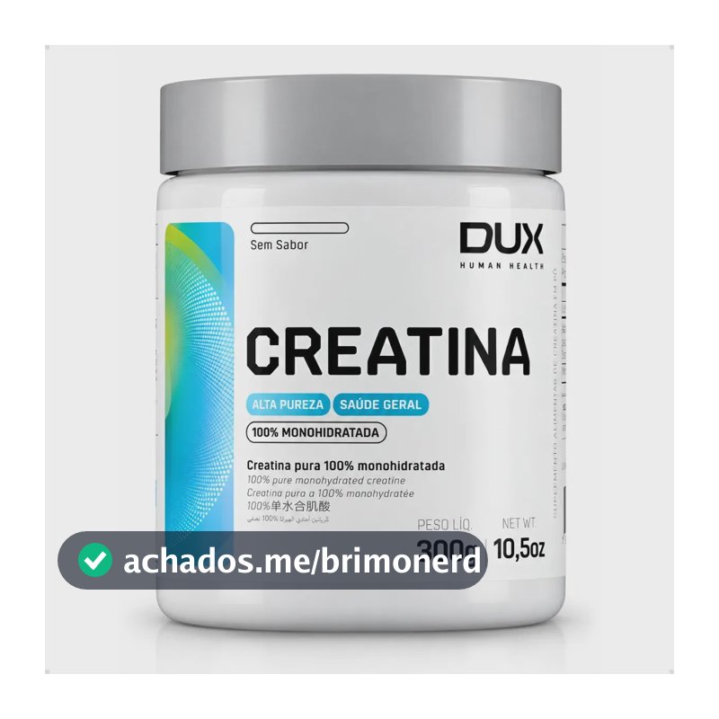 Creatina Dux 300g Monohidratada Sem Sabor 60 Doses Sem Sabor