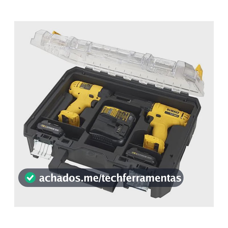 Kit Furadeira e Parafusadeira de Impacto 12V Dewalt DCD700 Parafusadeira DCF815 e Acessórios