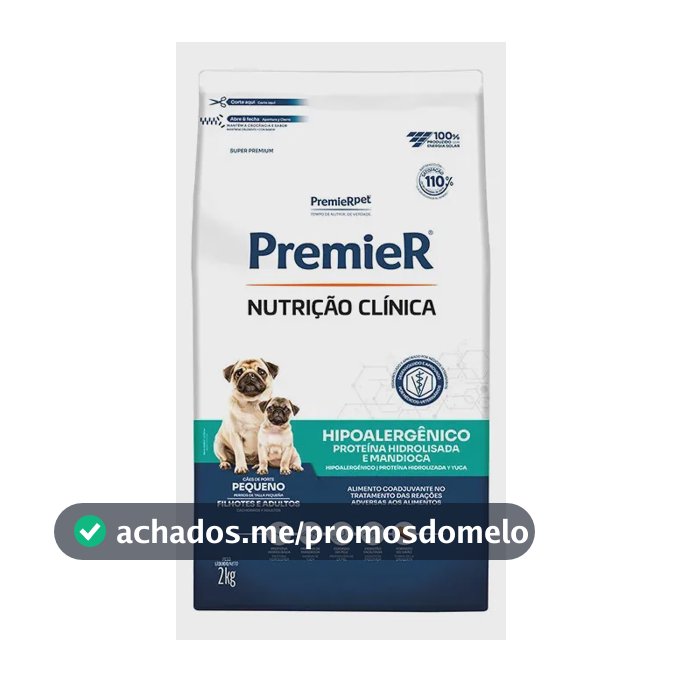 Ração Seca Premier Cão Pequeno Hipoalergênica Mandioca 2kg