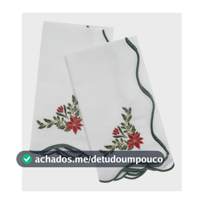 Jogo De Guardanapo Home Style Natal Folk Branco