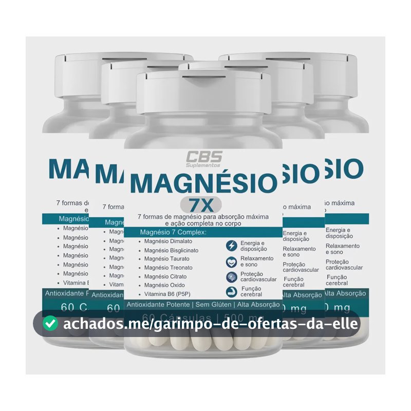 Leve 5 Pague 3 Magnésio 7x Suplemento Sono Profundo 60 Caps Sem Sabor | Envio Em 24h