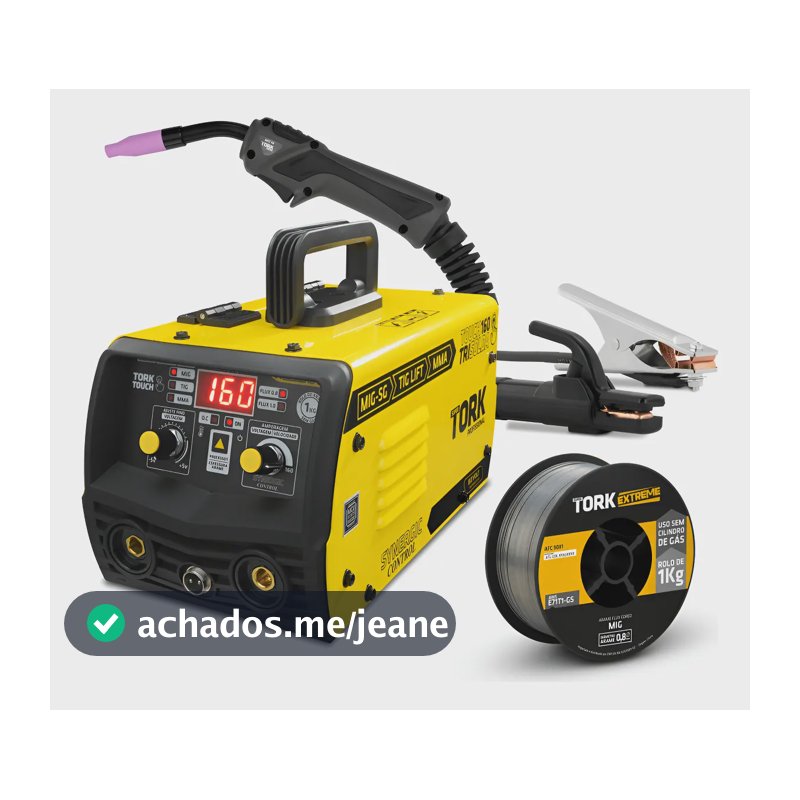 Maquina Solda Inversora Mig 160a Sem Gás Tig Lift Eletrodo Cor Amarelo