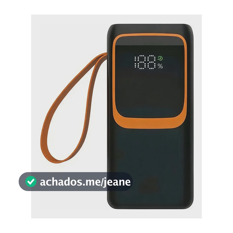 Power Bank Turbo 50.000mah Carregador Portátil Digital Usb Preto