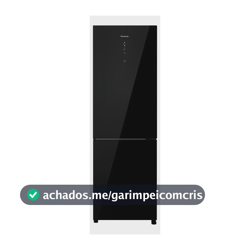 Refrigerador Panasonic 407l Black Glass Nr-bb41gv2b Preto