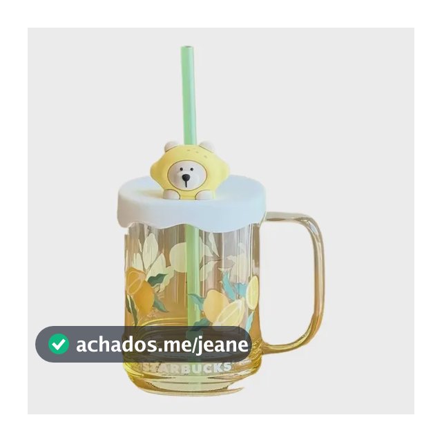 Copo Starbucks Lemon Art 18 Onças, Copo De Vidro Série !!