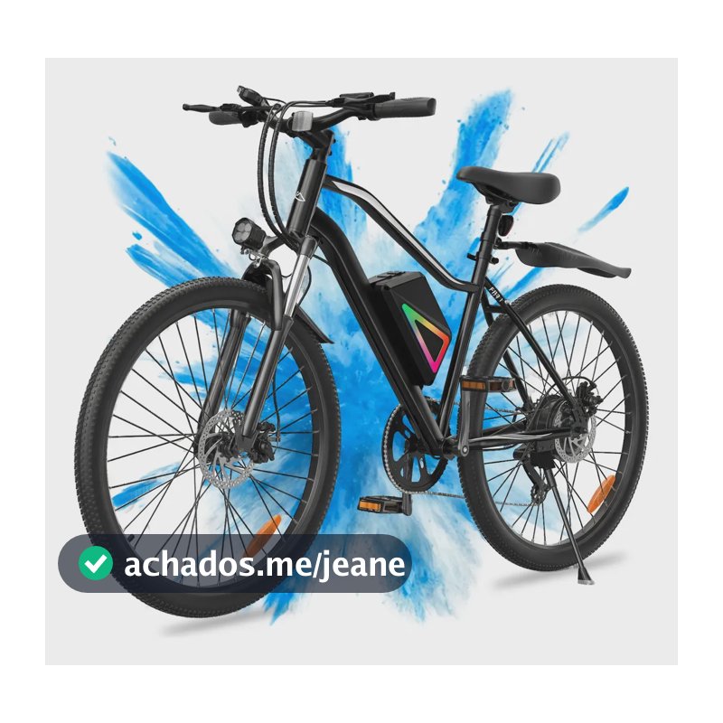 Bicicleta Elétrica Xroymexroy EB3 26" 750W 40km Autonomia com Bateria 36V, Suspensão Dianteira, 7 Marchas e APP Voltix