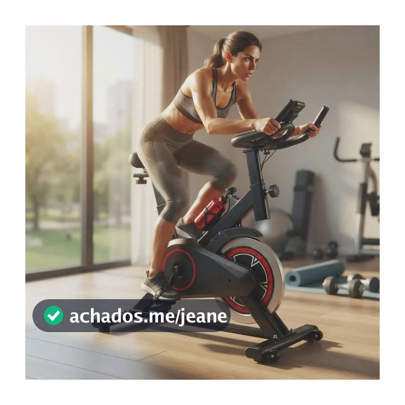 Bicicleta Ergométrica Spinning Fitness Sport Preto 100kg Aço Carbono + Squeeze