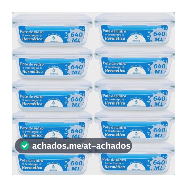 Kit 10 Potes Vidro 640ml Hermético Tampas 4 Travas Cozinha Branco