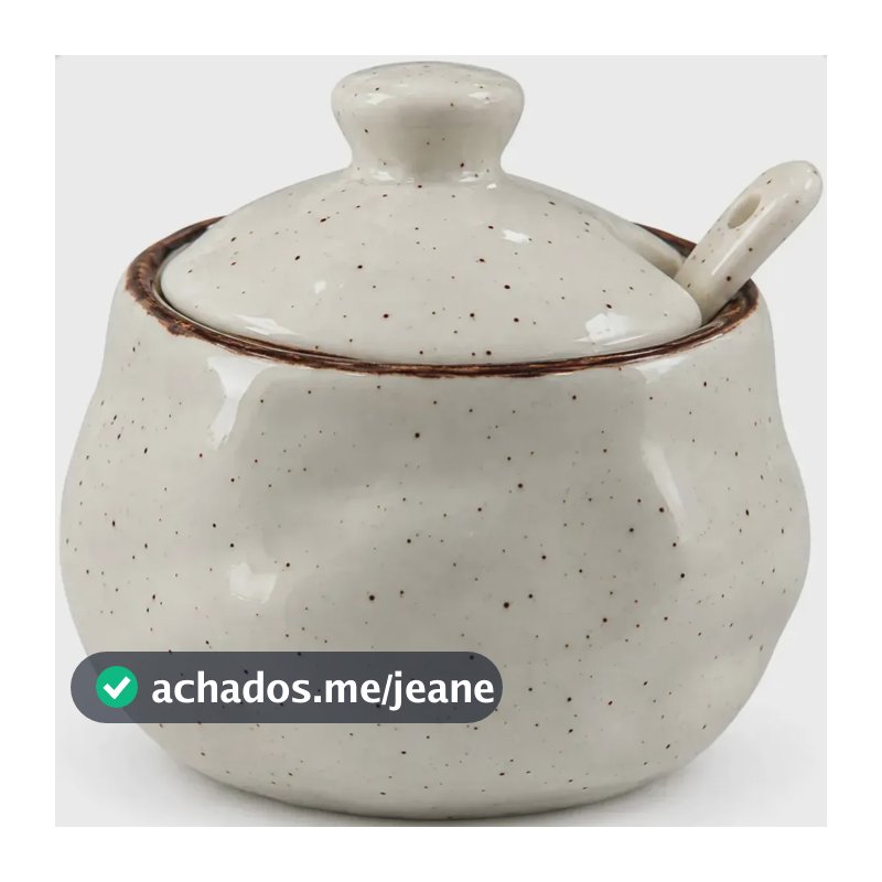 Açucareiro de Cerâmica com Tampa e Colher 250ml Ryo Maresia EX Decor
