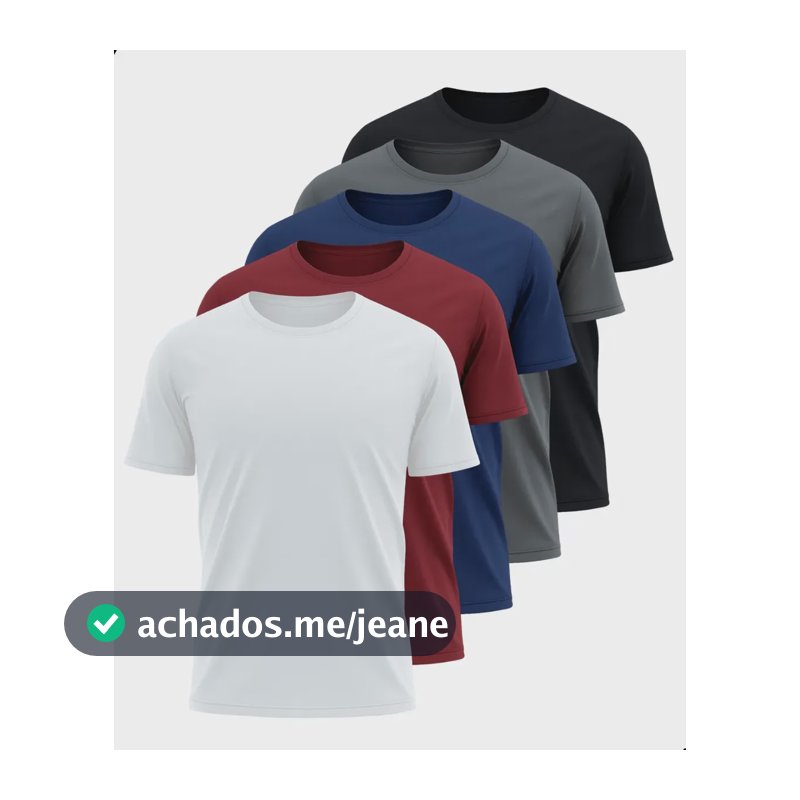 Kit 5 Camisetas Básicas Masculina Dry Fit Lisa Tradicional  Variado G