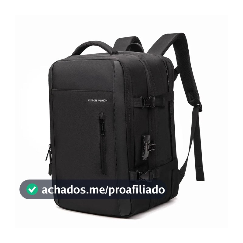 Mochila Para Notebook Impermeável com Porta USB e Senha Para Homem