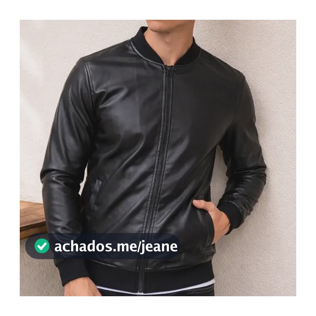 Jaqueta Bomber Courino Masculina Com Zíper E Bolso