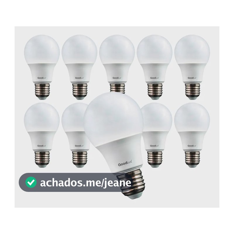 Kit 10 Lampada Led 9w Bulbo 6500k Branco Frio Alta Potência Bivolt 110v 220v Goodlux