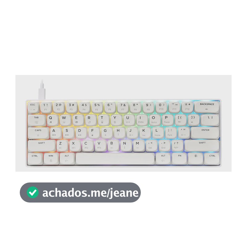 Teclado Mecânico Gamer 60% Com Hotswap Rgb E Switches Azuis Com Clique Usb E N-key Rollover Layout Us