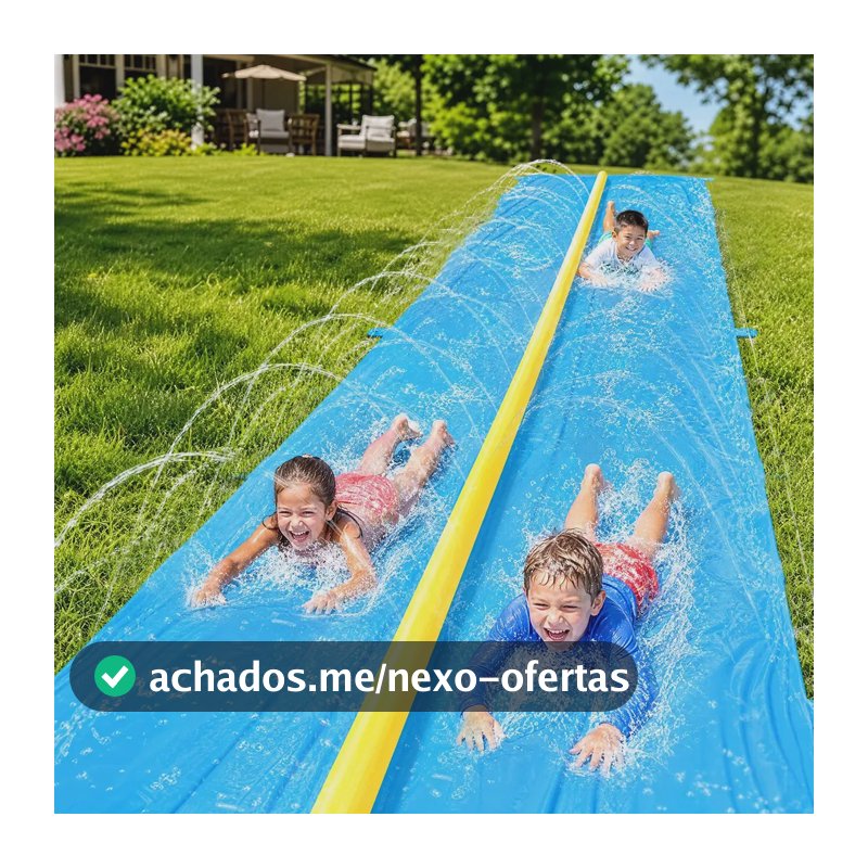 Escorregador Inflavel Toboagua Splash Pad Sprinkler Piscina Azul 0