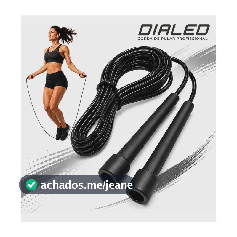 Corda De Pular Ajustável 3m Academia Profissional Speed Rope Preto