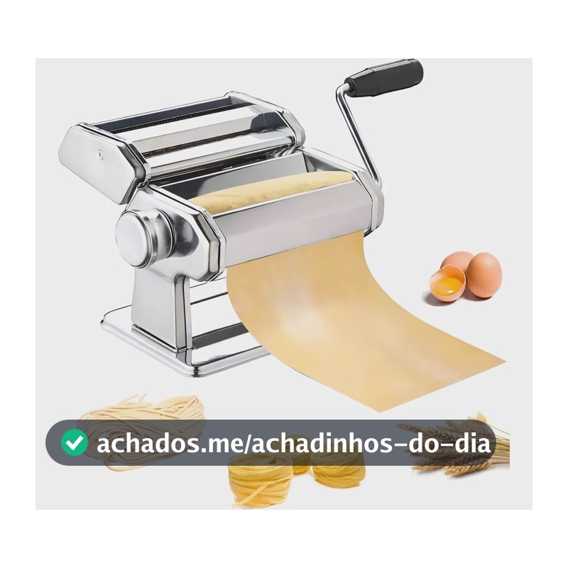 Maquina De Macarrão Cilindro Manual Aço Inox Massa Caseira Espaguete Lasanha Macarrão Pastel Talharim Pogala