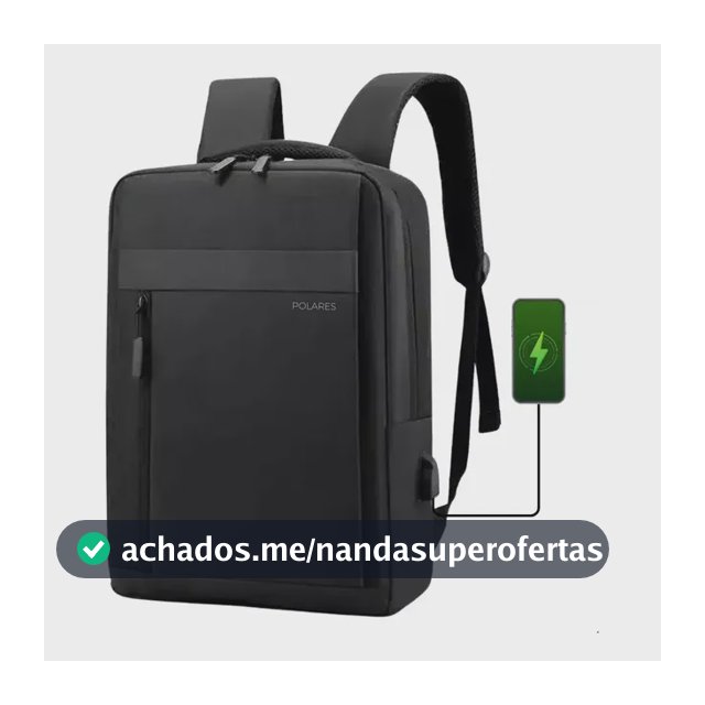 Mochila Bolsa Para Notebook 15.6 Executiva Modelo Premium Saída Usb Polares Cor Preto
