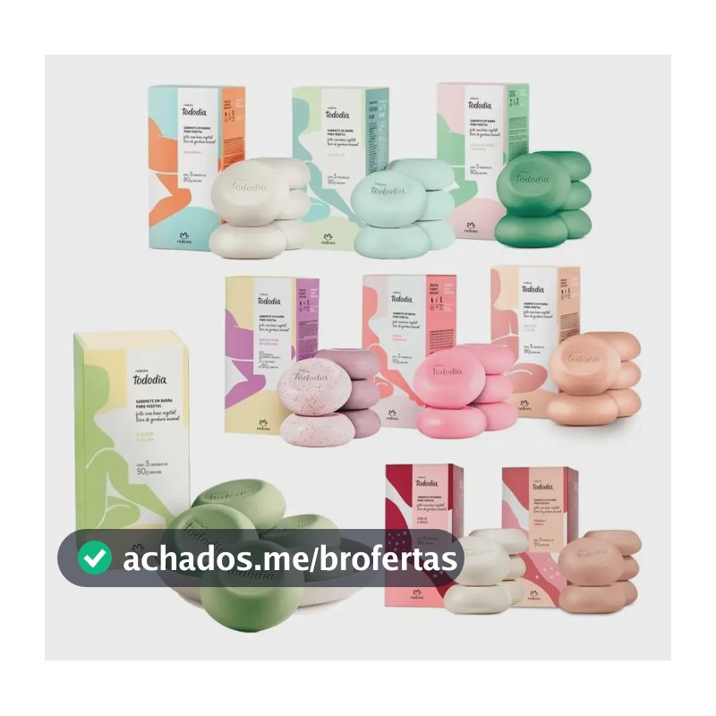 Sabonetes Puro Vegetal Natura Tododia Caixa C/ 5 Unidades