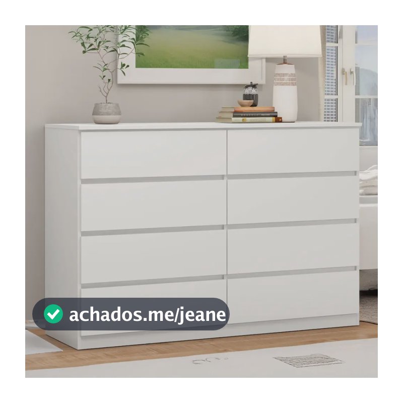 Cômoda Sintra 8 Gavetas Branco - Demóbile - 544926 Branco