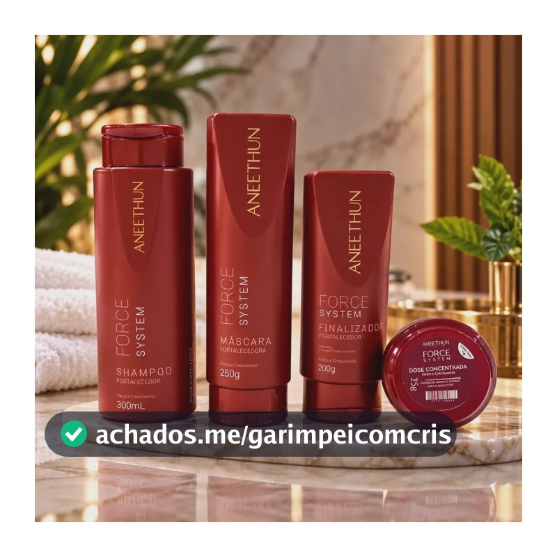 Kit Fortalece Cabelo Force System Aneethun 4 Produtos