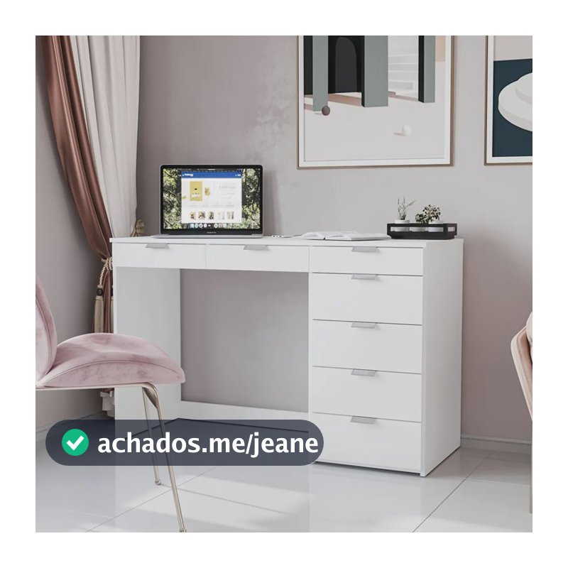 Escrivaninha Penteadeira 120cm 7 Gavetas Columbus Yescasa Wt