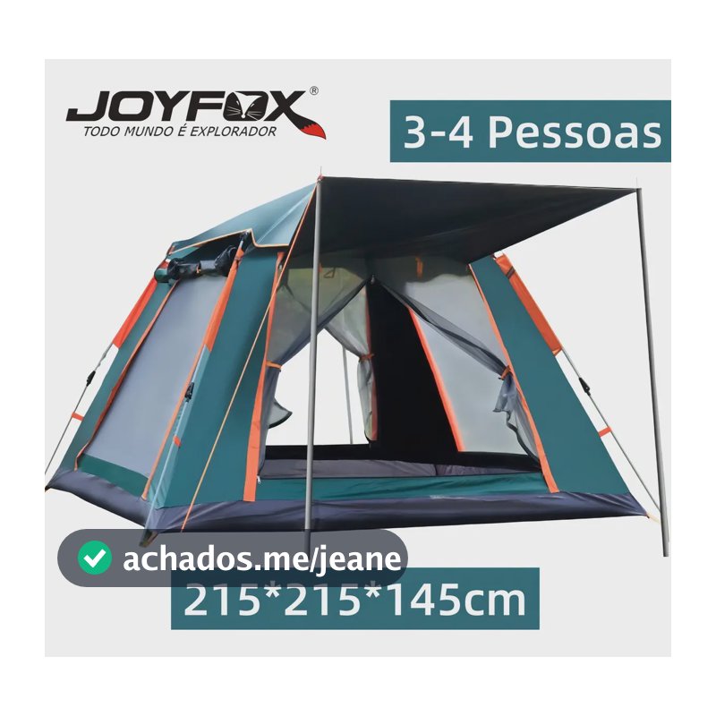 Barraca Camping Joyfox Instantânea 3-4 Pessoas Automática Verde UPF50+