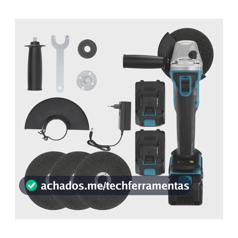 Esmerilhadeira Lixadeira Angular Profissional 2 Baterias 48v Azul 48v