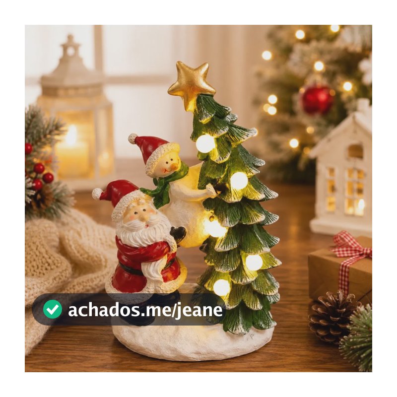 Enfeite Natalino Com Led Iluminado Decoração De Natalina Papai Noel E Boneco Papai Noel E Boneco De Neve