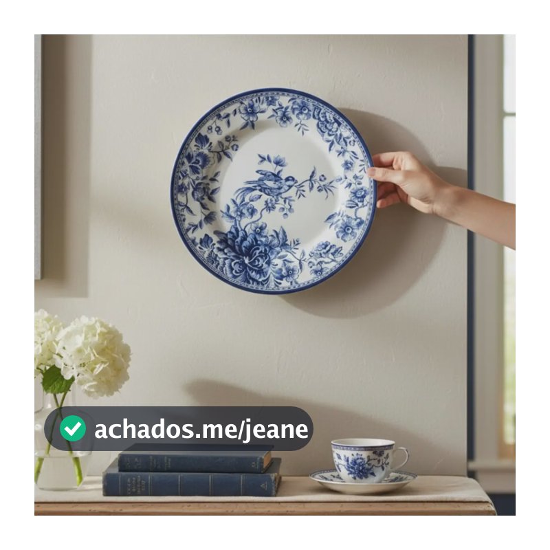 Prato Decorativo De Parede Cerâmica Floral Azul Branco Retrô Azul-escuro Prato Parede Cerâmica Porcelana 20cm Com Suporte Azul Branco Vintage Estilo Inglês Clássico Sobremesa